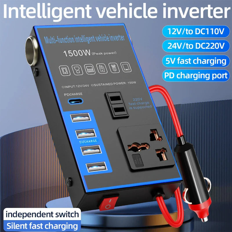 Автомобилен инвертор 12V/24V универсален към 220V