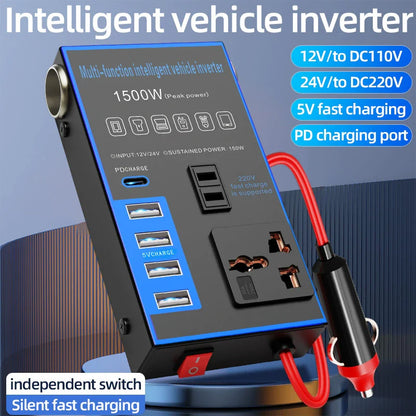 Автомобилен инвертор 12V/24V универсален към 220V