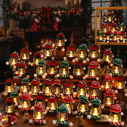 🎄Коледна разпродажба 49% ОТСТЪПКА⛄ Фенер със снежен човек с шапки и шалове