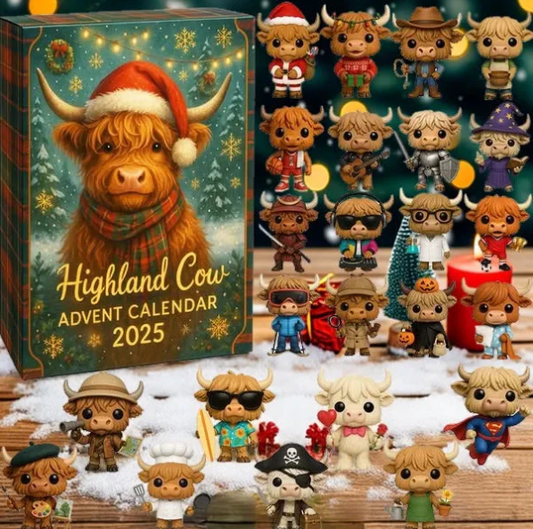 🎁Хубав коледен подарък🎅🐮Адвент календар „Highland Cow“ 2025